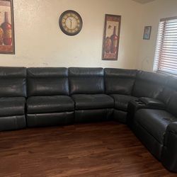 black sofa set electric 