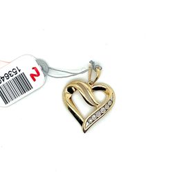 10kt Gold Diamond Heart Pendant Starset .04ctw 1.86grams 153640 10