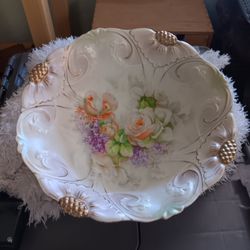 Porcelain China Serving Bowl w/Gold Trim Germany
