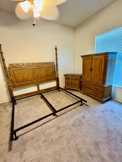 Lexington beautiful bed room set tall dresser night stand and bed frame