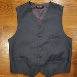 Umo Lorenzo Formalwear Mens Gray Vest Sleeveless Button Up, Size M