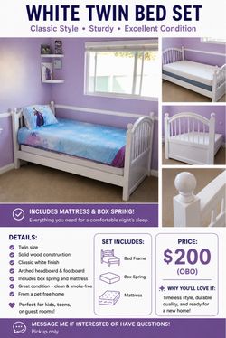 Twin Bed (frame/box/mattress)