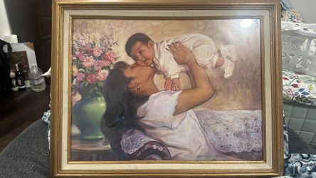 Mother And Baby Art Profesionally Framed