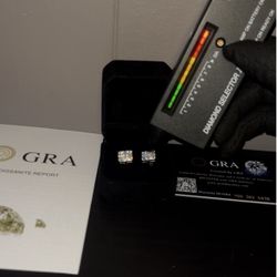 VVS1 GRA Moissanite Screw back Earrings. 