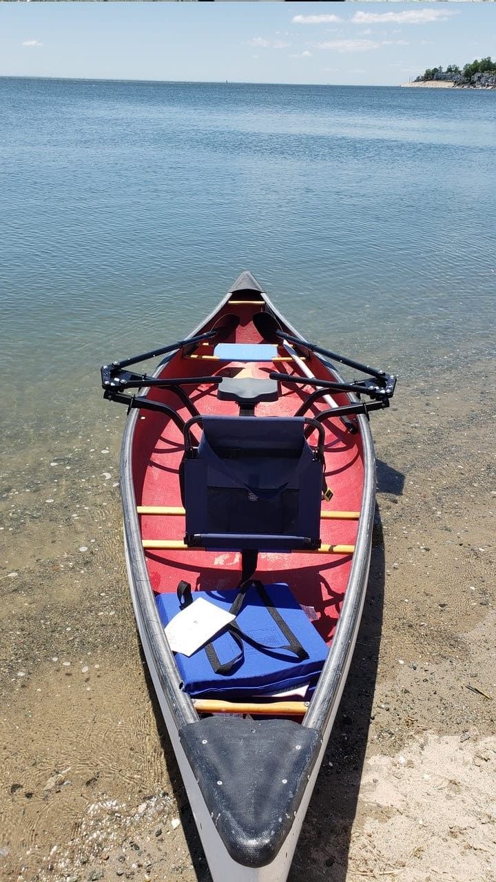 EZ Row Forward facing rowing rig, boat and dolly