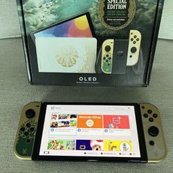 Special Edition Zelda / Link OLED Nintendo Switch including All Accessories & Box // Works Great! - Pickup 92120