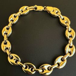 14k solid yellow gold Puffed Mariner Gucci Link 9” Bracelet 33.6 grams 11mm