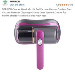 TOPINCN Cleaner, Handheld UV Bed Vacuum Cleaner Cordless Dust Vacuum Remover Cleaning Machine Deep Vacuum Cleaner for Pillows Sheets Mattresses Sofas 