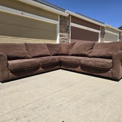 Brown Microfiber 3 Piece Sectional Sofa- Delivery Available 