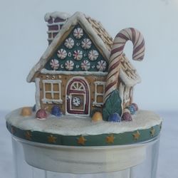 Christmas Ginger Bread House Jar with lid