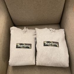 Supreme Box Logo Bogo Hoodies Ash Grey