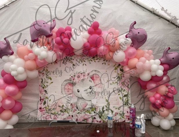 Pink Elephant Baby Shower Custom 