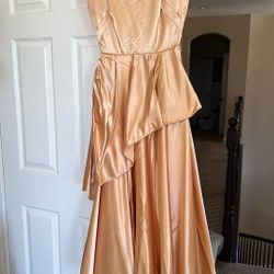 1950s vintage satin bridesmaids dress