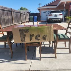 Mahogany Dining Table With Extender And 6Chairs