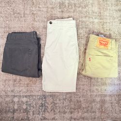 3-Pc Pants & Shorts Bundle  Sz 28 Men- Levi's 511, H&M, Goodfellow