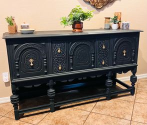 Antique Jacobean Buffet/Credenza  (Decor Included) - $550