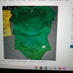 5pcs Green Baby Onesies