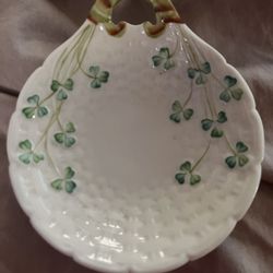 Belleek Shamrock Butter Dish