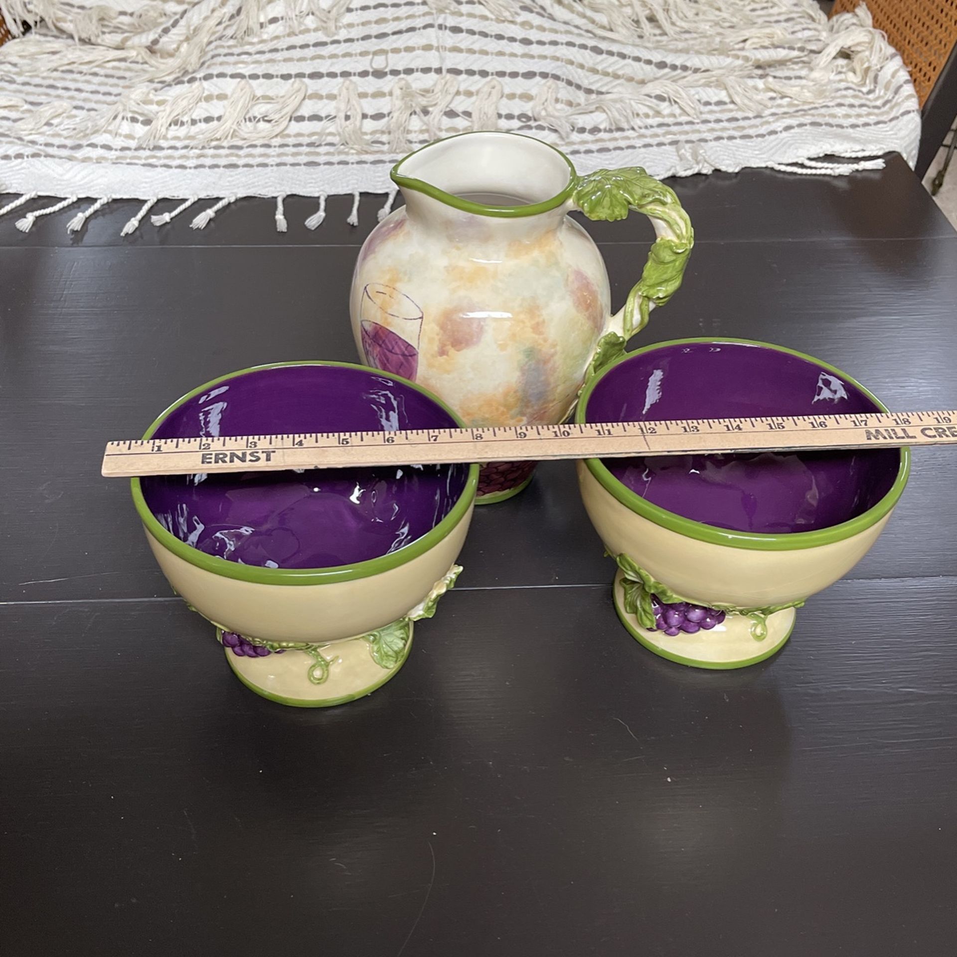 Salad Bowls and Water Pitcher