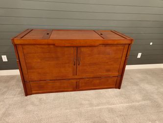 Solid Wood Murphy Bed / Cabinet Bed – Queen Size – Excellent Condition
