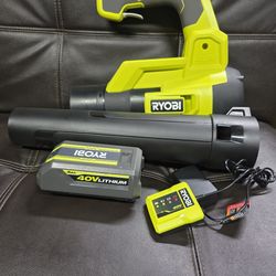 RYOBI 40V 120 MPH 450 CFM Variable-Speed Jet-Fan Leaf Blower kit with 4ah battery & charger