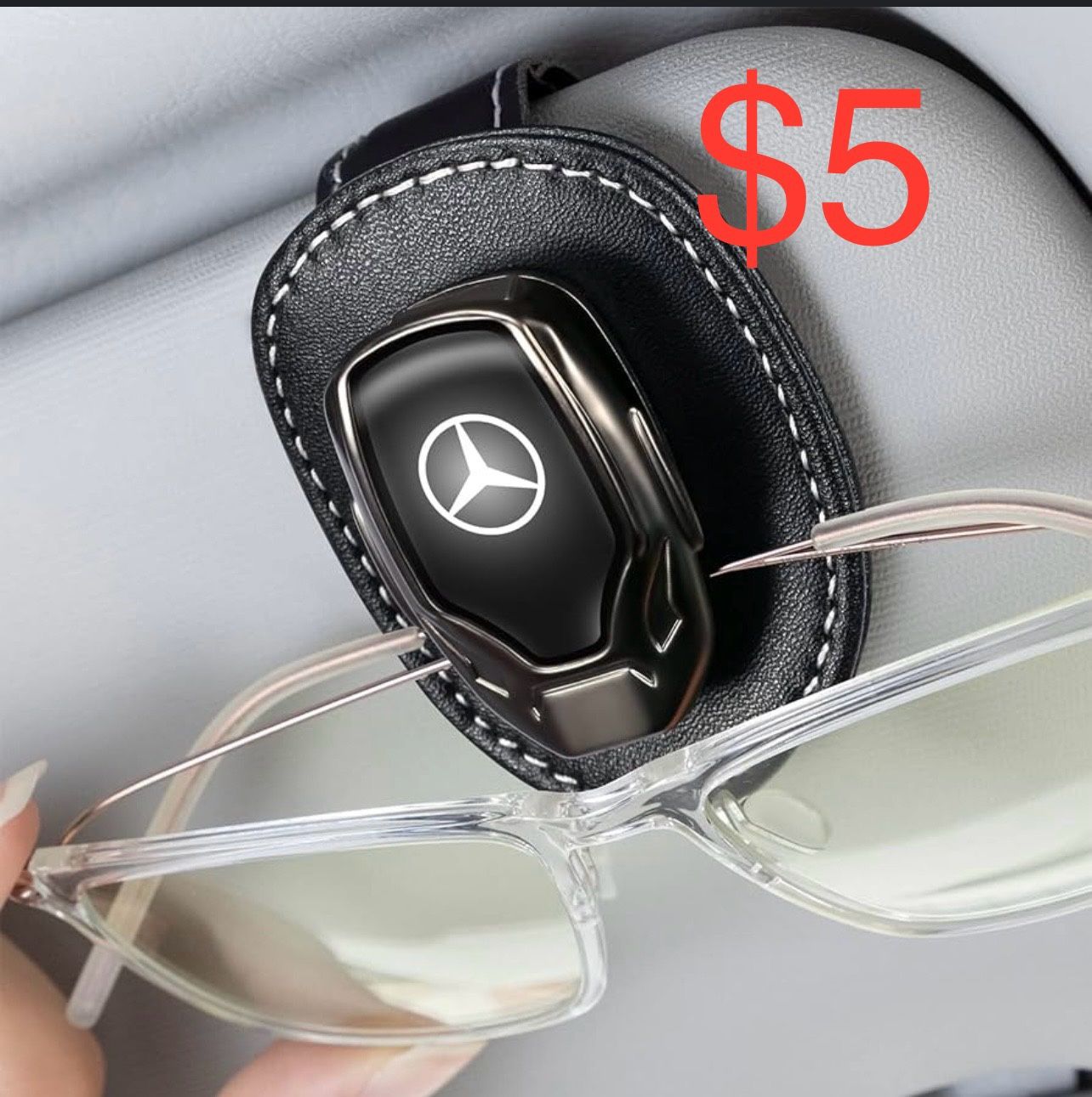 achard for Visor Sunglasses Holder Clip, Car Sunglass Holder for, Eyeglass Clip Hanger Mount for Car Sun Visor, Black