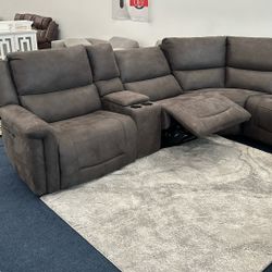 Power Reclining Sectional 3 Seats Reclining 9 Motors 