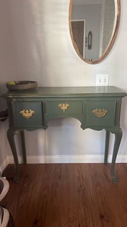 Green Queen Anne Console Table