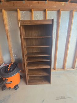 Tall Wood Bookcase with 7 Shelves