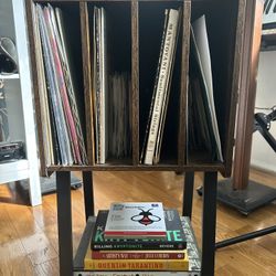 Wooden Vinyl Player Stand & Shelf (Books, Records & Plants)