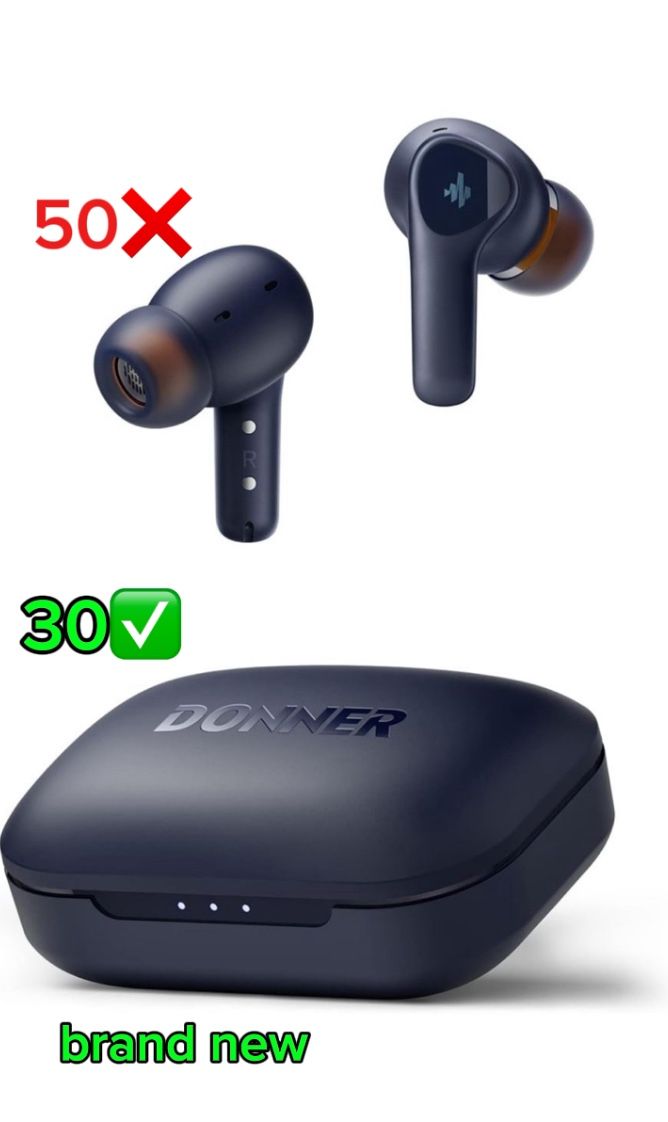 Donner Wireless Earbuds Noise Cancelling, Bluetooth 5.2 Earphones 