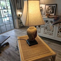 Buddah Lamp Beautiful For Spa Bedroom Ceramic Burgandy Color 27h 13 Head H 16 Lam Height  75 Obo