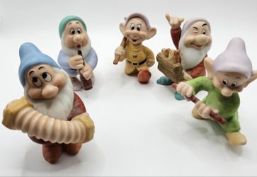 Vintage Walt Disney Snow White And The Seven Dwarfs Lot Of 5 Porcelain Figurines Sri Lanka 3"
