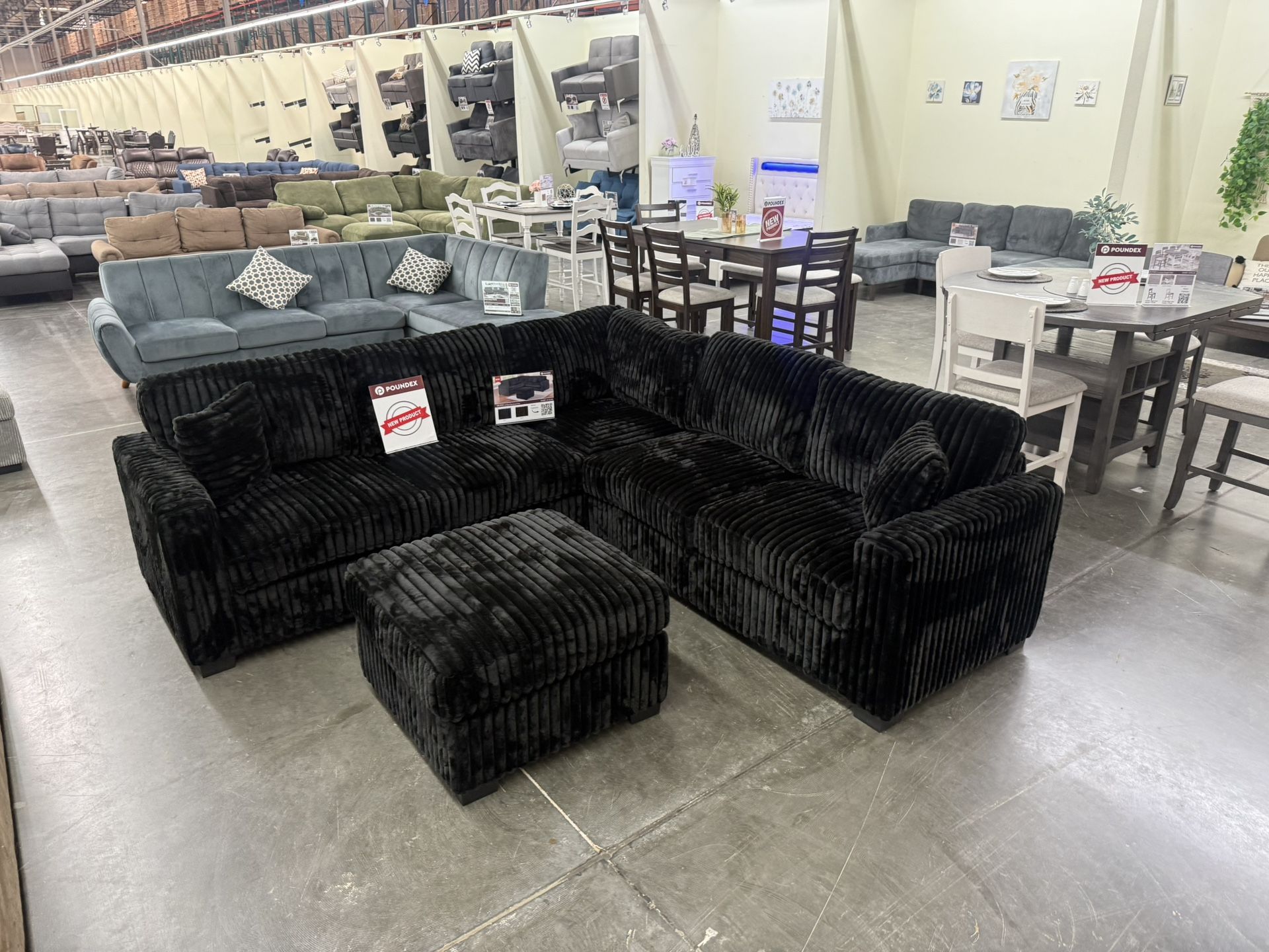 New Black Sectional 