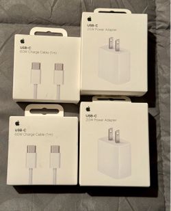 NEW Apple 20W USB-C Charger & 60W USB-C Cable (1m) Bundle