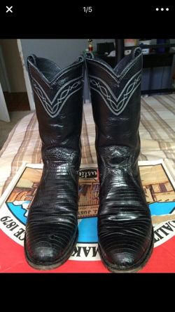 Women's Justin Black Lizard Boot