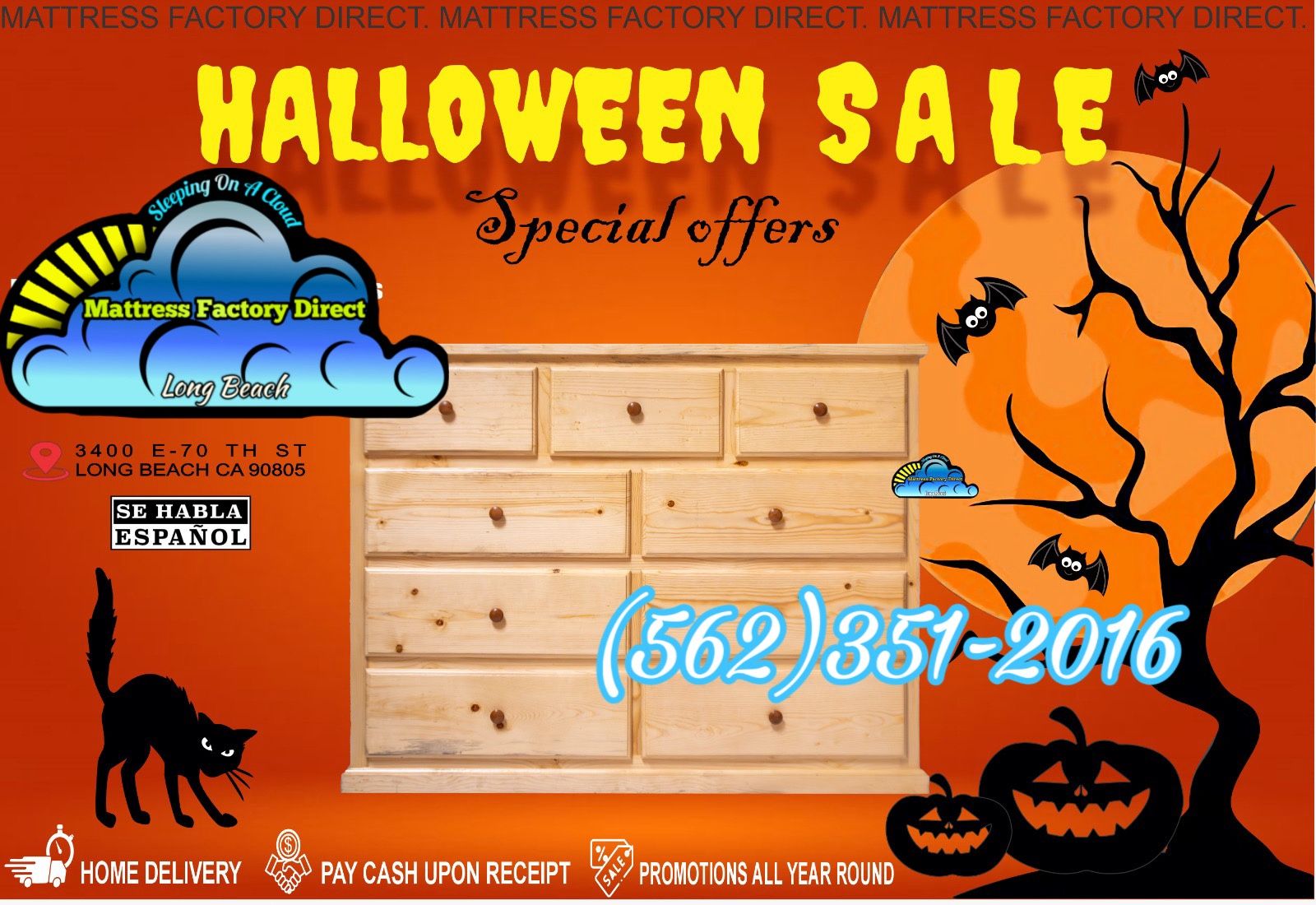 Nine Drawer Natural Pinewood Dresser Cajonera Comoda