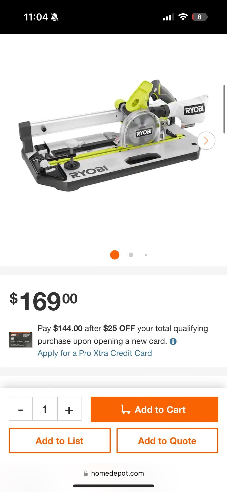 Ryobi ONE+ 18V 5.5in. Cordless Flooring Saw with Blade (Tool Only)