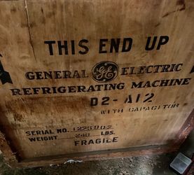 Vintage GE Refrigerating Machine Wooden Crate