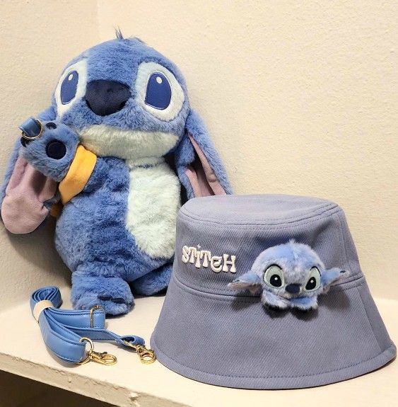 Stitch Plush Bag + Bucket Hat (Set)