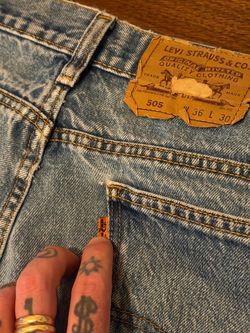 Nice 👌!! Vintage USA Made Orange Tab Levi’s 505 Jeans 36x30 from 1980s !