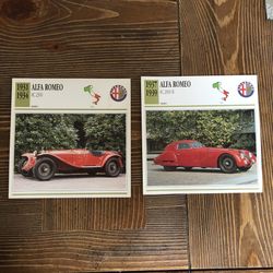 2x Alfa Romeo Cards  Knowledge cards 6”x6” 