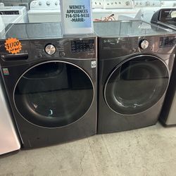 LG THINQ FRONT LOAD WITH GAS DRYER COLOR BLACK STAINLESS