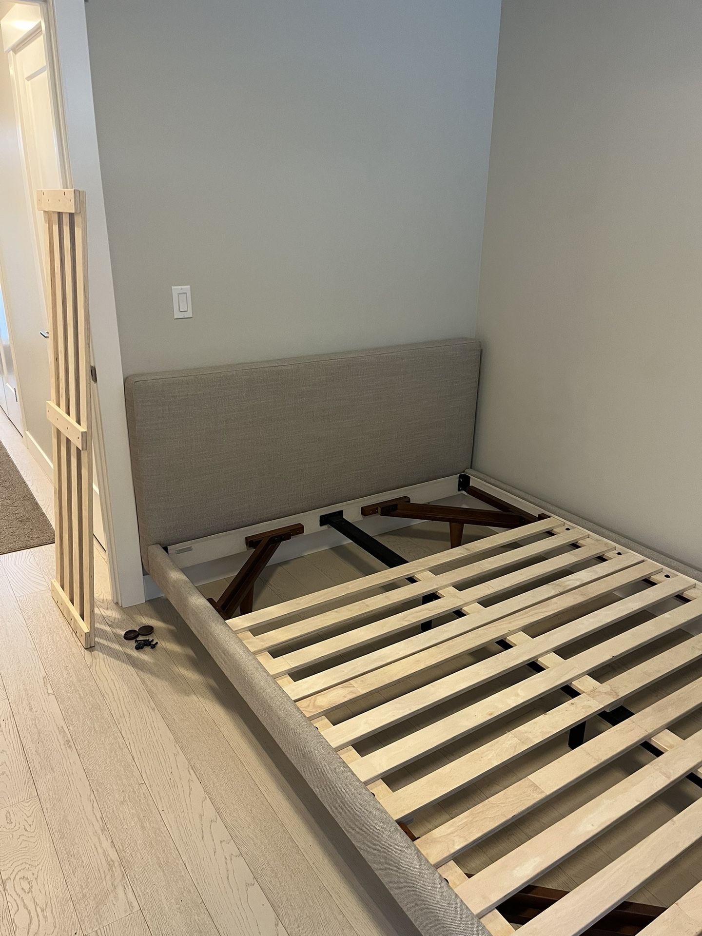 Tessu Queen Low Profile Upholstered Bed Frame - Clay Taupe