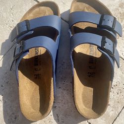 Birkenstock, Navy Arizona Two Strap Sandals, US Size 9-9.5