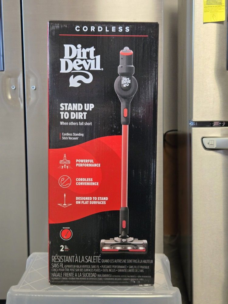 The Dirt Devil Cordless Standing Stick Vacuum is perfect for both deep cleaning and quick pickups. Enjoy the cordless freedom