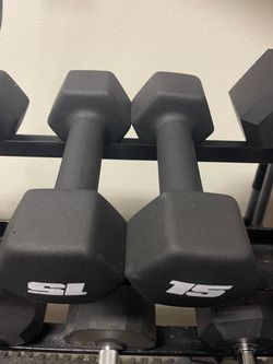 15 lb Hex Dumbbells Pair