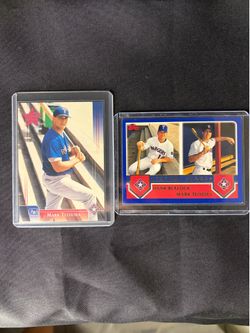 Mark Teixeira 2-Card Rookie Lot | 2002 Leaf Rookies & Stars RC + 2003 Topps Future Stars w/ Blalock
