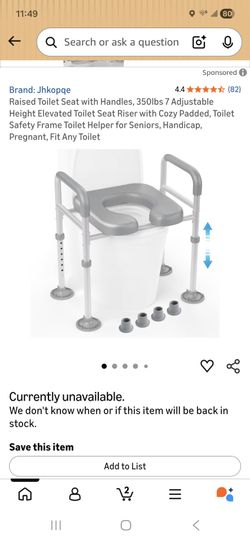 Raised Toilet Seat with handles