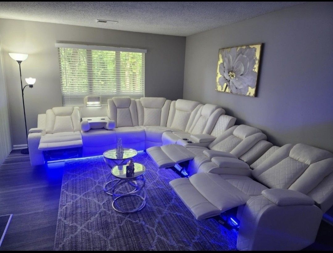 BRAND NEW POWER Reclining Sectional Couch Sofa Recliner Theater Chair Seat Set